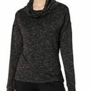 Danskin Women's Cowl Neck Pullover With Thumbholes in Rich Black New With Tags